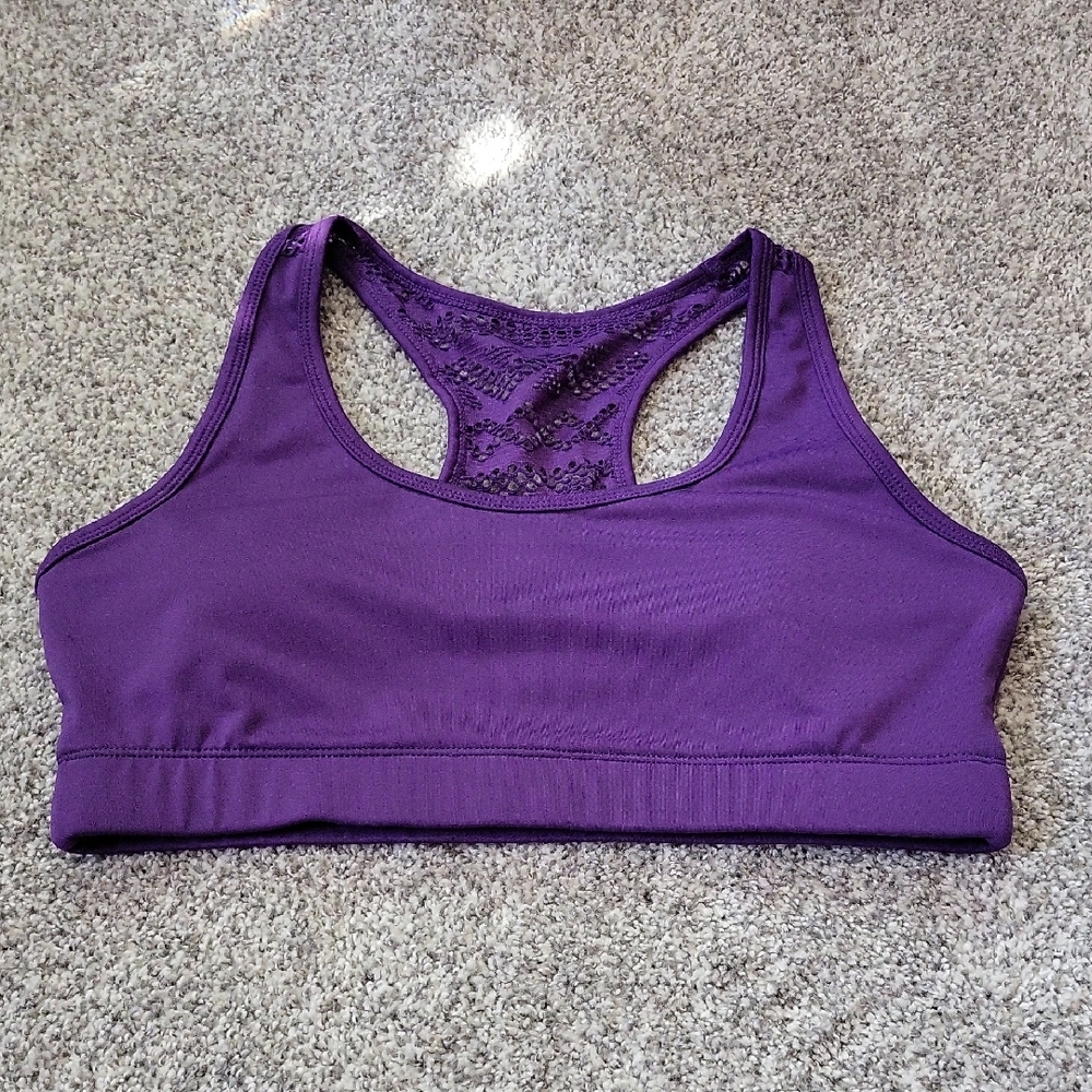 ZYIA Purple Sports Bra Racerback Moisture-Wicking
